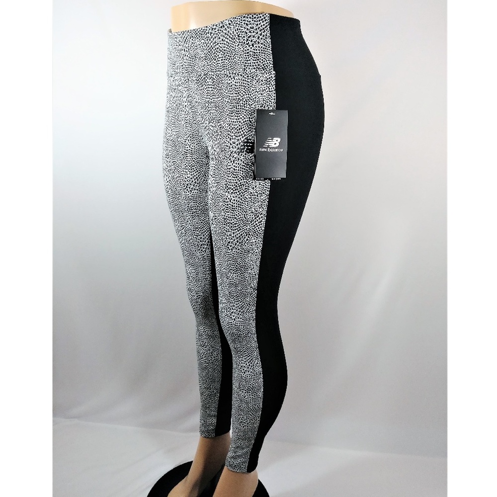New Balance Gorgeous Black & White Leggings - Picture 1 of 4